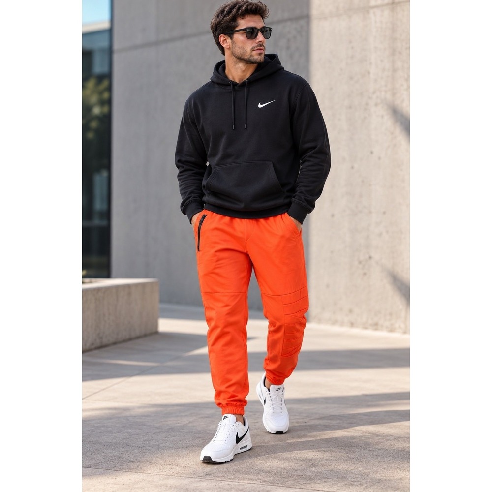 Nike Therma-FIT Orange Jogger Pants Men's M Athletic Tapered Training